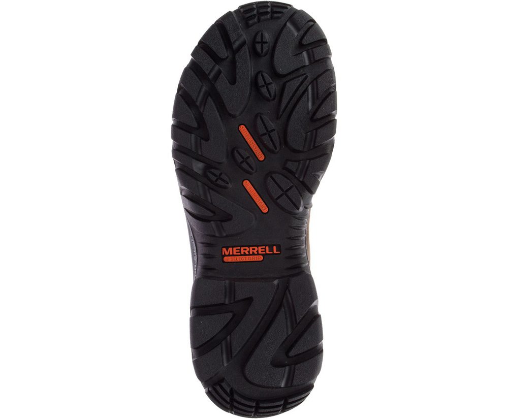 Merrell Hiking Boots Brown - Strongbound Peak Mid Waterproof - Mens 13DOMZJAS